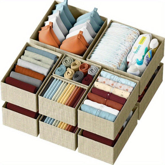 Organize your dresser with ease using this set of 12 white-grey Drawer Organizer Clothes. Perfect for a nursery, bedroom, or closet, this organizer is ideal for storing baby clothes and maintaining general nursery organization. Keep your dresser drawers