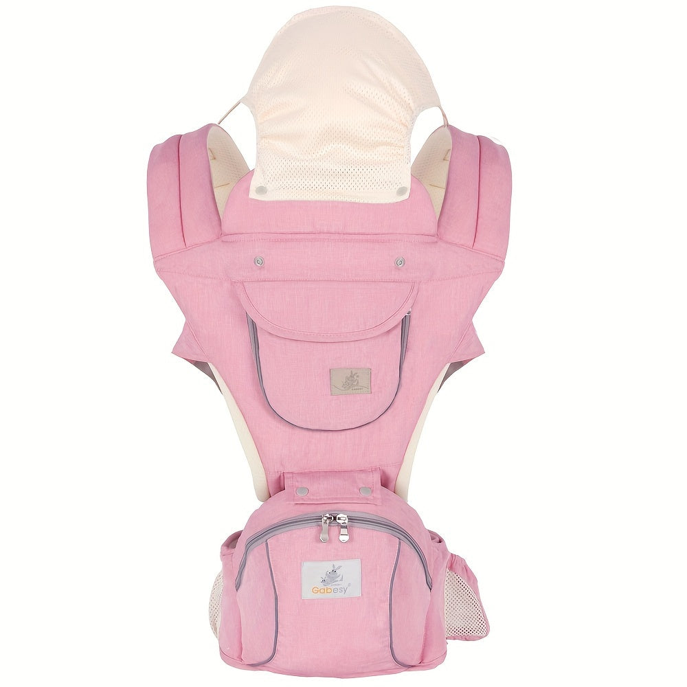 Baby Carrier Waist Stool with Storage Bag, 3-in-1 Baby Carrier including a Hip Seat Lumbar Stool and Removable Hood, perfect for gifting during Christmas, Halloween, and Thanksgiving Day.