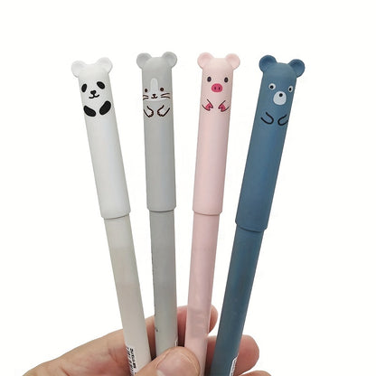 Set of 26 animal panda erasable gel pens with washable handle, including 4 pens, 20 refills, and 2 erasers. Perfect for school or office use.