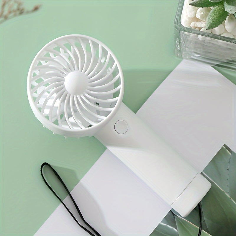 Compact Handheld Fan with 3 Speeds, USB Rechargeable, Quiet Operation, Mini Personal Fan for On-the-Go Cooling, Available in Various Colors