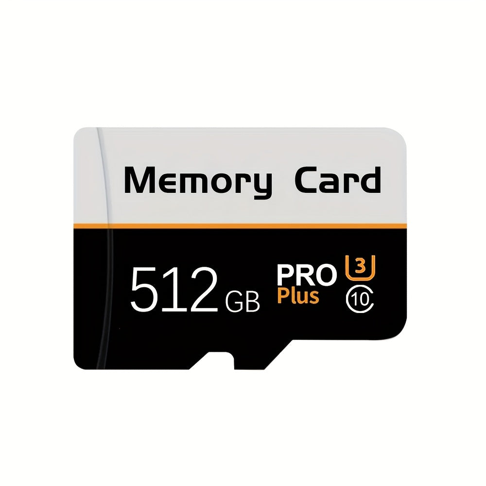 High-speed 512GB and 128GB microSD cards for smartphones, tablets, cameras, and surveillance systems.