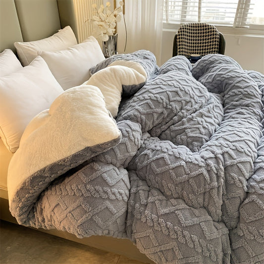 Indulge in the opulence of our Luxurious Taffeta Comforter featuring a Vintage Boho Geometric Design. Crafted with an Ultra-Soft Microfiber Fill and quilted for all seasons, it is perfect for the bedroom, hotel, or guest room. (1 piece, pillowcase sold