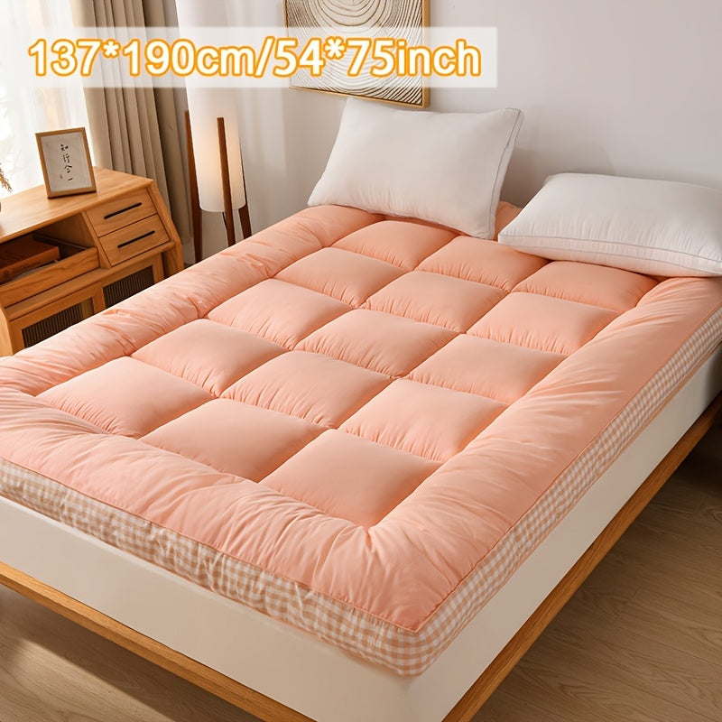 Comfortable and soft Japanese floor mattress in full size, with thick and fluffy padding. Breathable tatami cushion that is foldable and rollable, perfect for camping, dormitory, or guest