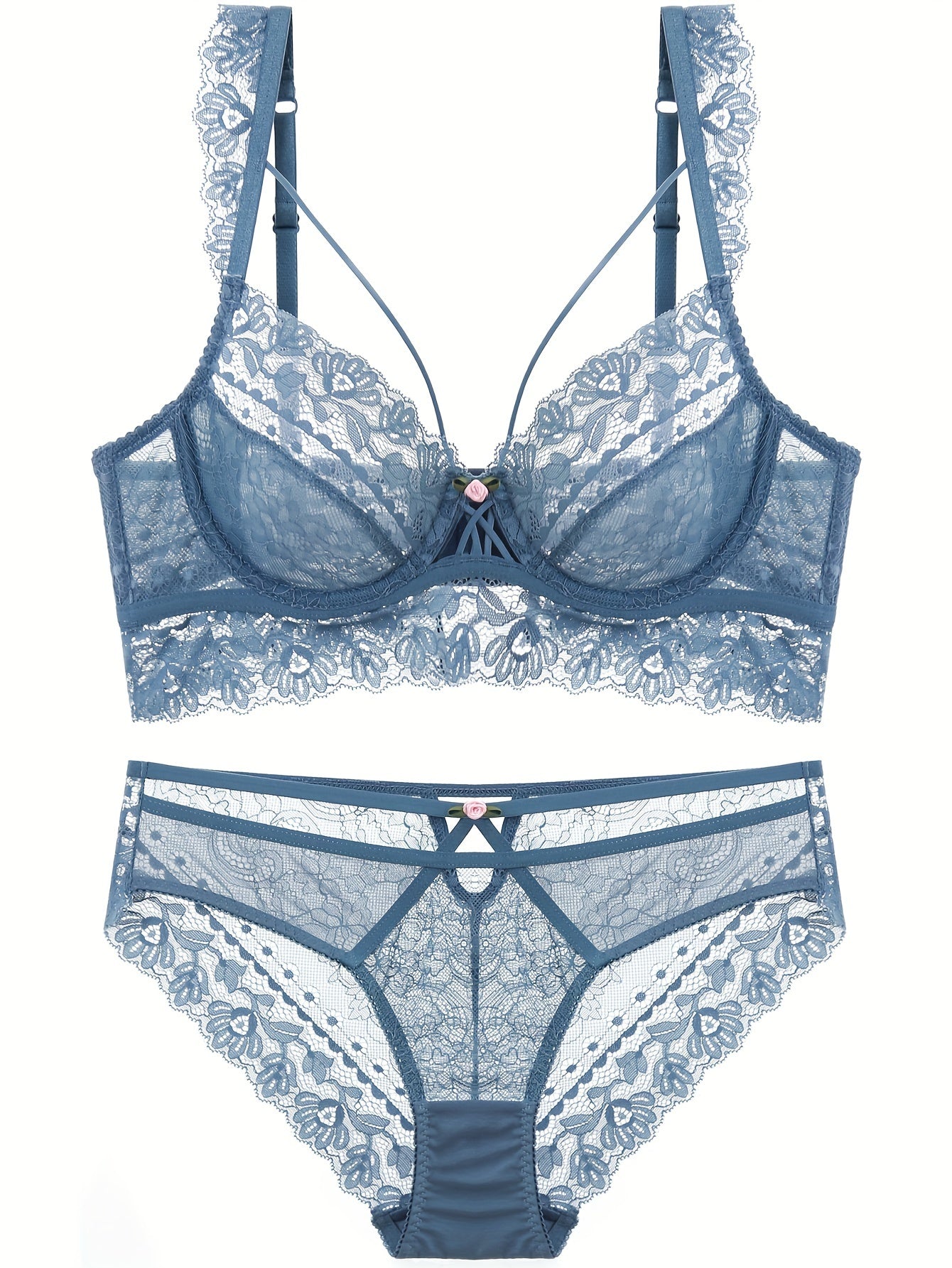 Elegant Floral Lace Lingerie Set for Women