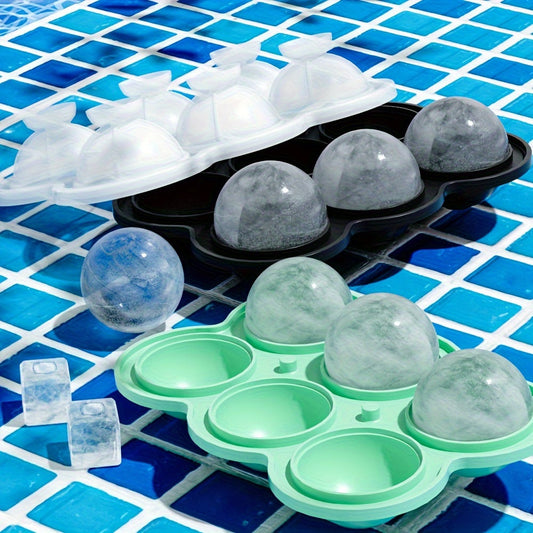 Ice Cube Tray with Funnel for Ice Ball Molds - Large Silicone Mould for Cocktails, Whiskey, Bourbon, and Juice - Easy Release Kitchen Tool