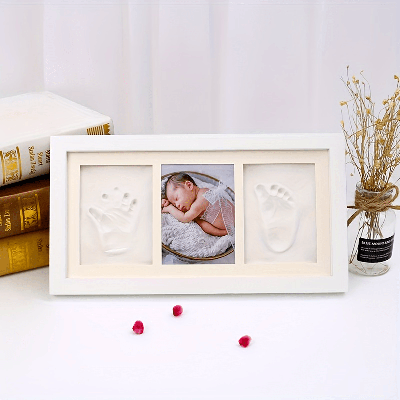 Capture the memories of little hands and feet with the White Handprint and Footprint Kit. A perfect keepsake frame for Christmas, Halloween, Thanksgiving, New Year's, Valentine's Day, or Carnival gifts.