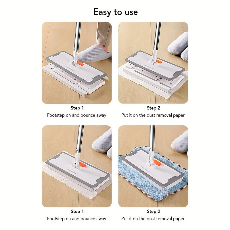 Large Microfiber Mop Ideal for Floor Cleaning, Flat Mop with 25.91 cm Width for Both Wet and Dry Cleaning, Perfect for Hardwood, Laminate, Tile, and Ceramic Floors.