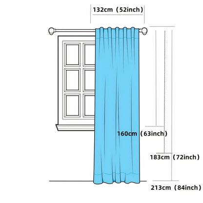 1 thermal insulated blackout curtain panel suitable for study, living room, and kitchen. This decorative curtain features a rod/pole pocket design for added privacy and energy efficiency.