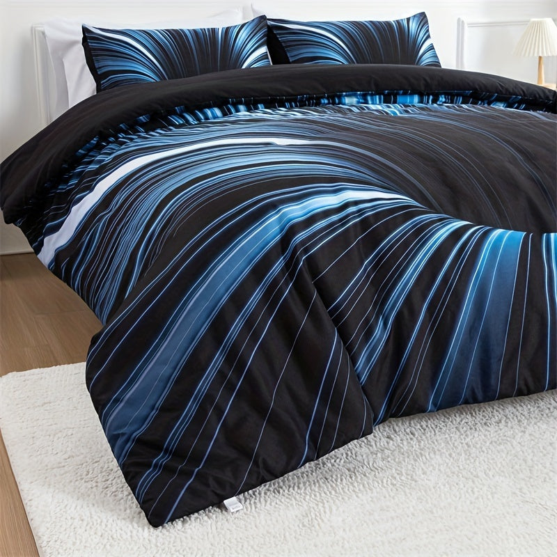 Get the 3-piece 3D Vortex Quilt Cover Set today! This set includes one quilt cover and two pillowcases (pillowcases do not include core). Featuring digital printing technology for high definition printing, this set is made from 100% polyester fiber