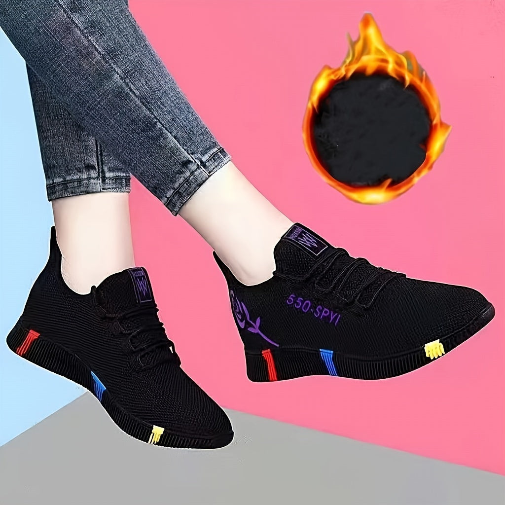 Breathable mesh sneakers for women - comfortable lace-up outdoor shoes