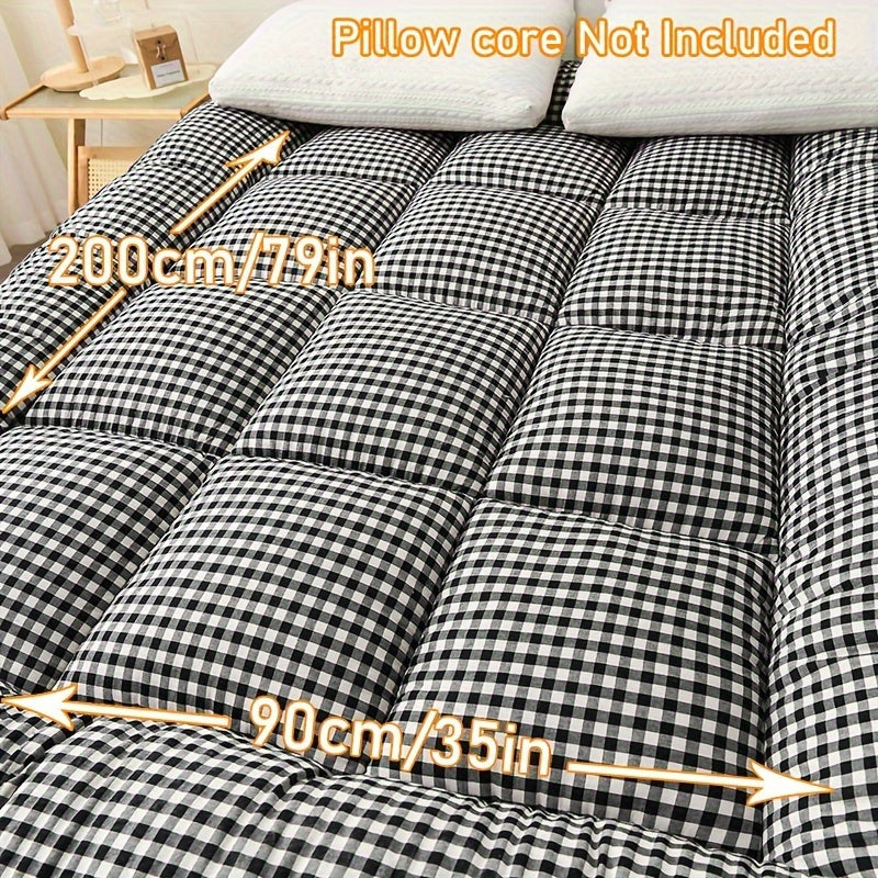 Luxurious Plaid Mattress Topper - Cozy and Airy, Premium Comfort for Any Room, Perfect for Autumn/Winter Season, Ideal Holiday Gift