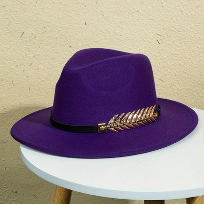 Men's Fashionable Wide-Brimmed Solid Color Hat Charm