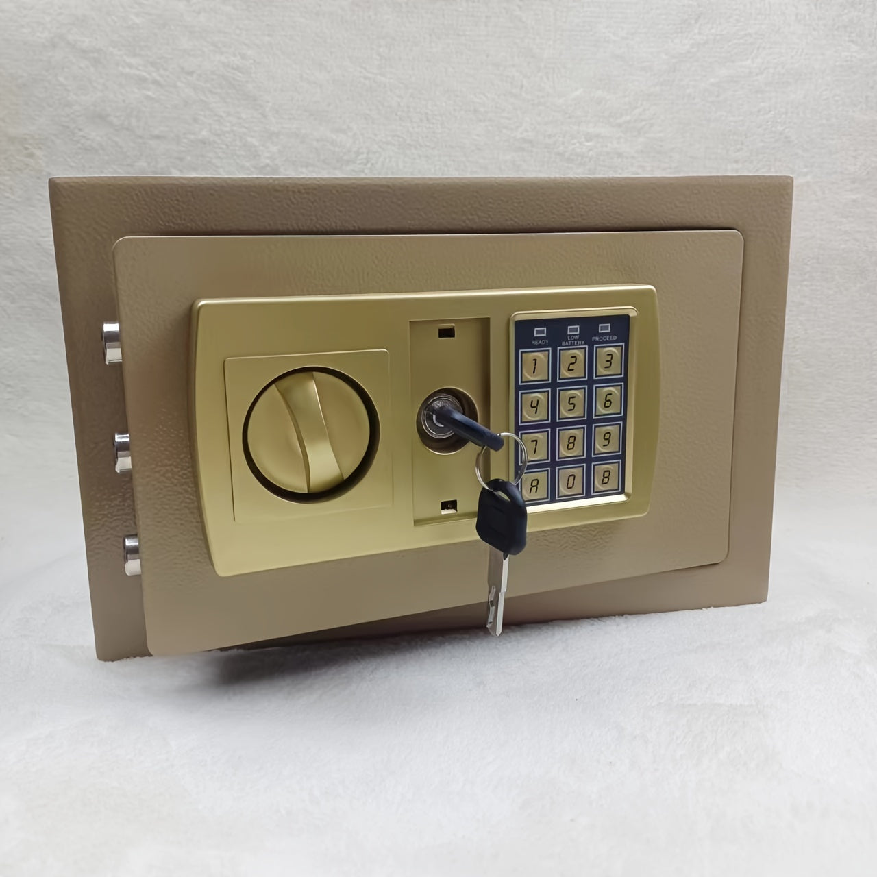 1pc Electronic Password Lock Safe Box for storing coins, paper money. Can be used for household or office storage.