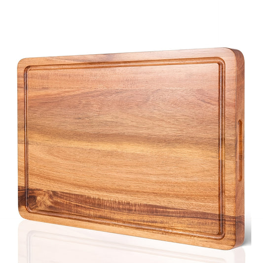 Premium Walnut Wood Cutting Board with Juice Groove, Easy-Grip Handles - Durable, Ideal for Home Kitchen, Professional Chefs, Holiday Gifts for Christmas, Thanksgiving, Father's & Mother's Day