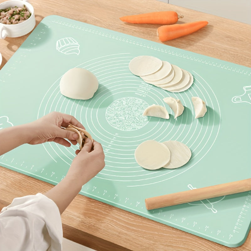 Silicone Pastry Mat - Perfect for Rolling Dough and Baking Bread, Candy, and Cookies - Essential Kitchen Tool for Holiday Baking on Christmas, Ramadan, Thanksgiving, Mother's Day, and Father's Day