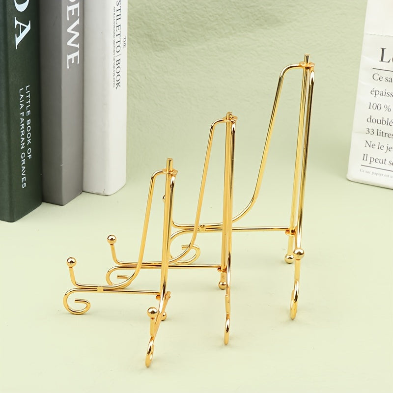 Stylish Gold Iron Display Stand for Various Decor Items | Easy to Assemble, Ideal for Home and Office Shelving