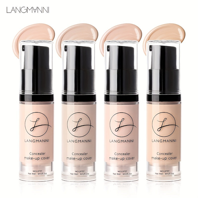 Long-lasting concealer with smooth finish and 4-color powder base