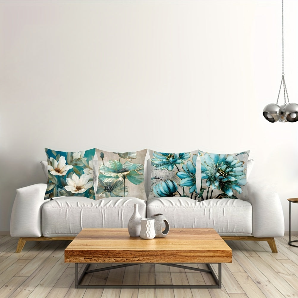 Blue Flowers Pillow Cover

- Single side square cushion cover
- Made of polyester material
- Perfect for room and home decor
- Modern sofa throw pillow cover
- Great for bedroom accessories
- Pillow insert not included