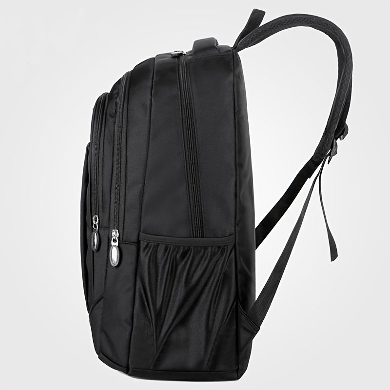 Men's casual nylon backpack, ideal for daily commute, travel, and high school, featuring a laptop compartment, drawstring closure, and school bag design.