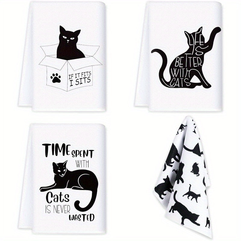 These comical cat-themed kitchen towels measuring 45.72X66.04 cm are ideal for housewarming, birthdays, and Christmas. They are absorbent dish towels that make a charming gift for those who adore pets.