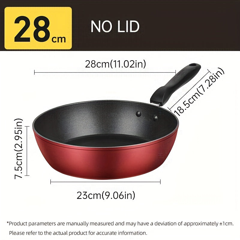 Nonstick Deep Fry Pan from COOKER KING - Induction Compatible, Heat-Resistant Skillet with Easy-Grip Handle, PFOA-Free for All Stovetops