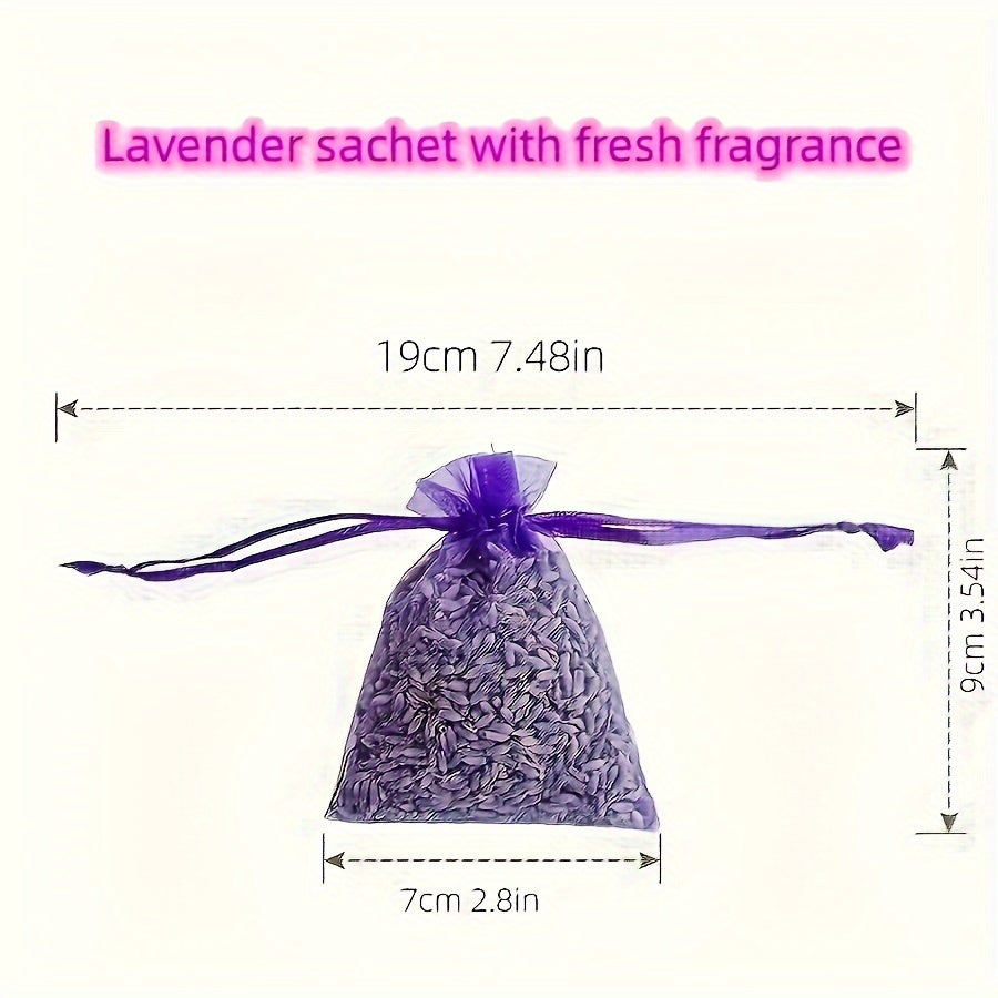 6 lavender scented sachets with artificial purple flowers for fresh fragrance in any space - perfect for drawers, closets, and rooms. No batteries needed.