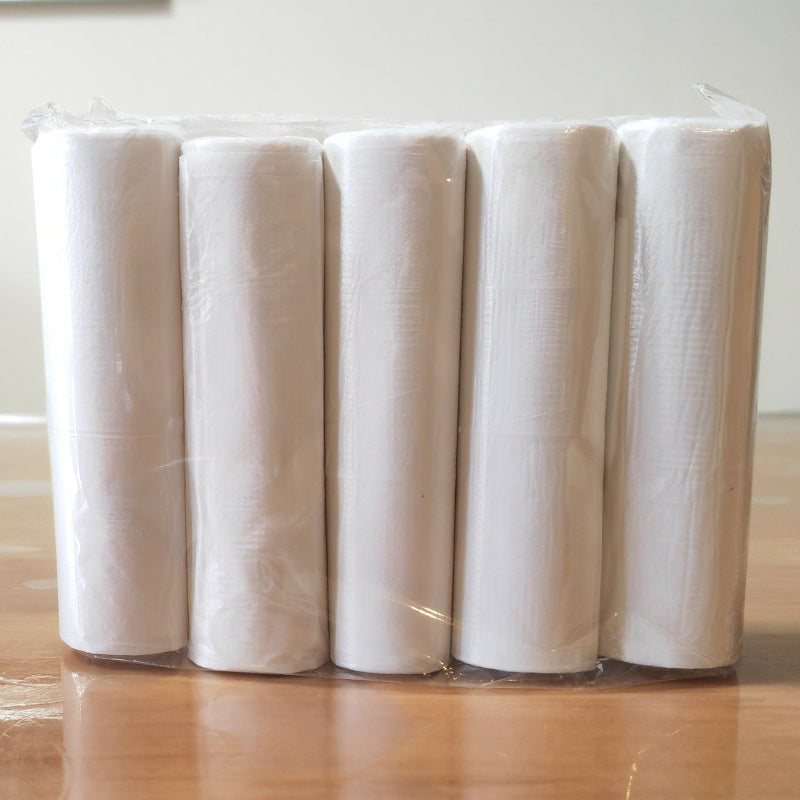 100 biodegradable trash bags in each of the 5 rolls, measuring 45.01x50.01cm. Made of plastic, suitable for various purposes in home, kitchen, business, school, office, outdoor, bathroom, or professional settings. Disposable.