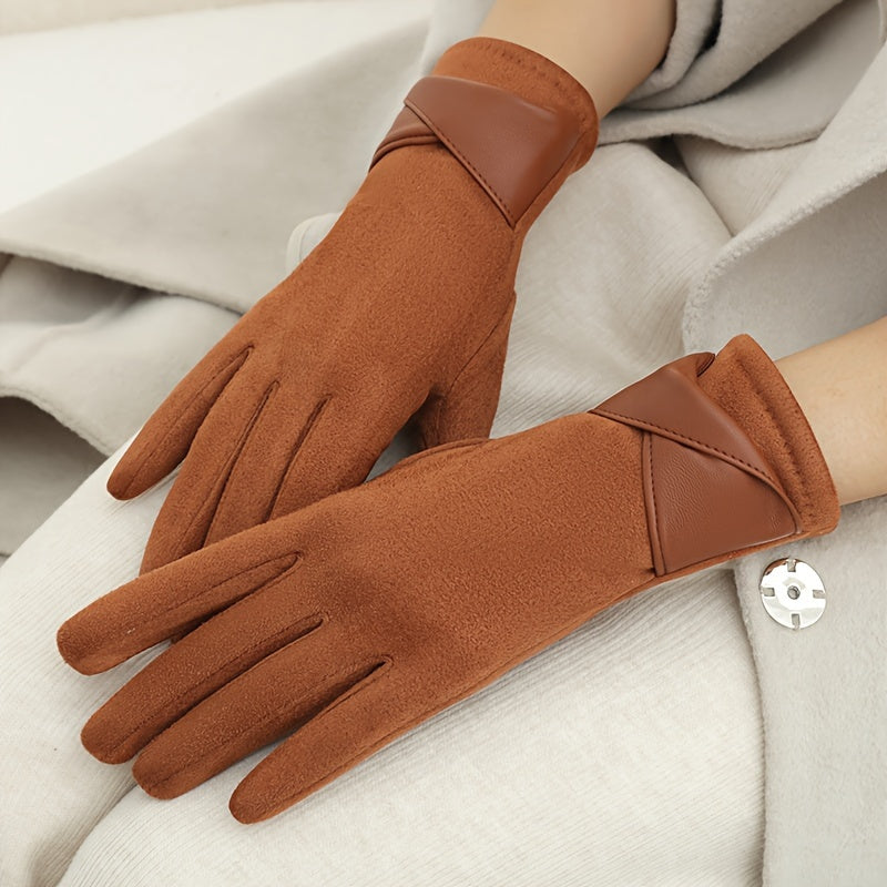 Stay warm and stylish this winter with our Women's Elegant Touchscreen Gloves. These gloves feature a cozy polyester fleece lining, an elastic fit, and a chic bowknot design. The breathable knit material ensures comfort during casual outings, biking, or