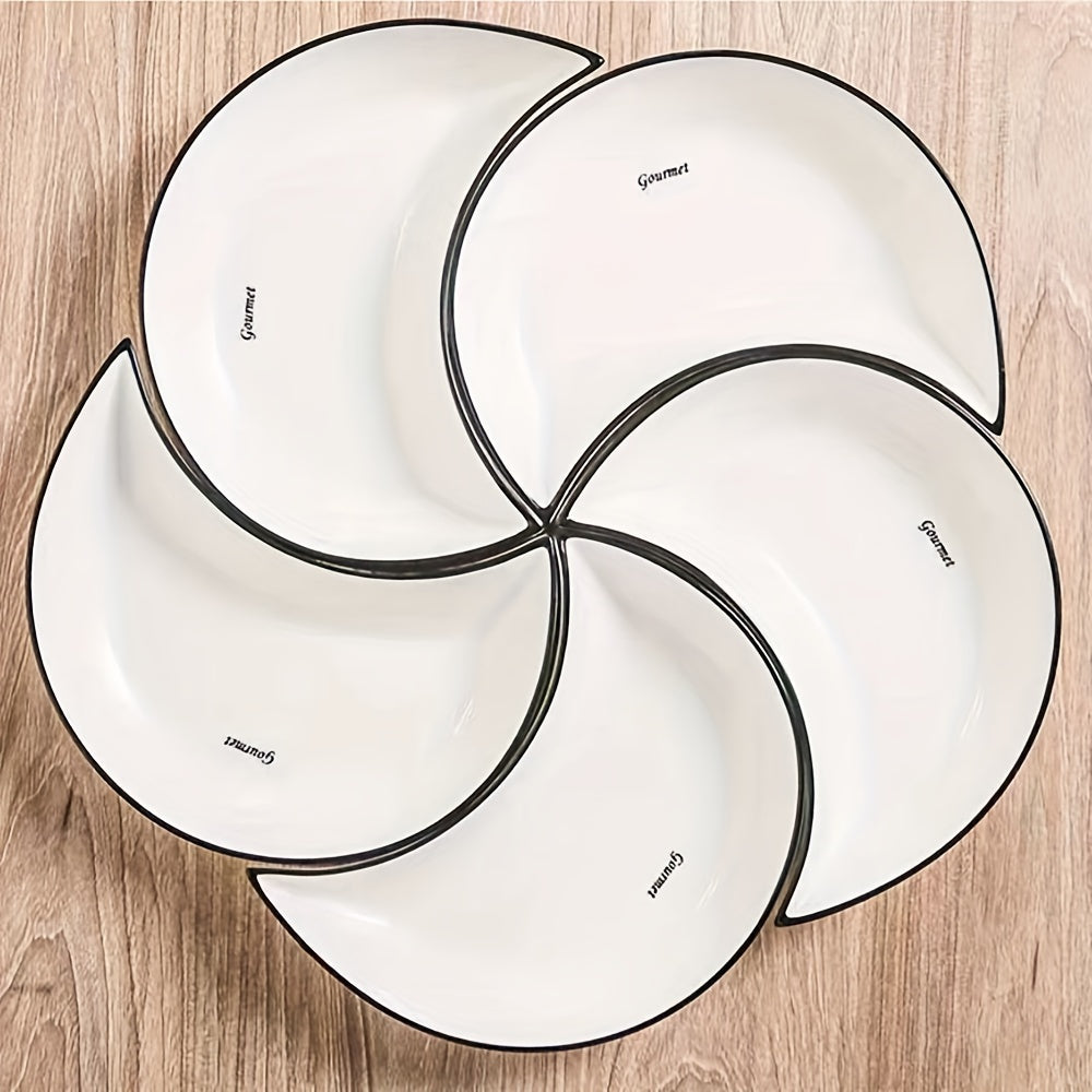 Set of 3/4/5 ceramic platter plates for family gatherings and celebrations, perfect for hot pot parties, picnics, camping, and barbecues.