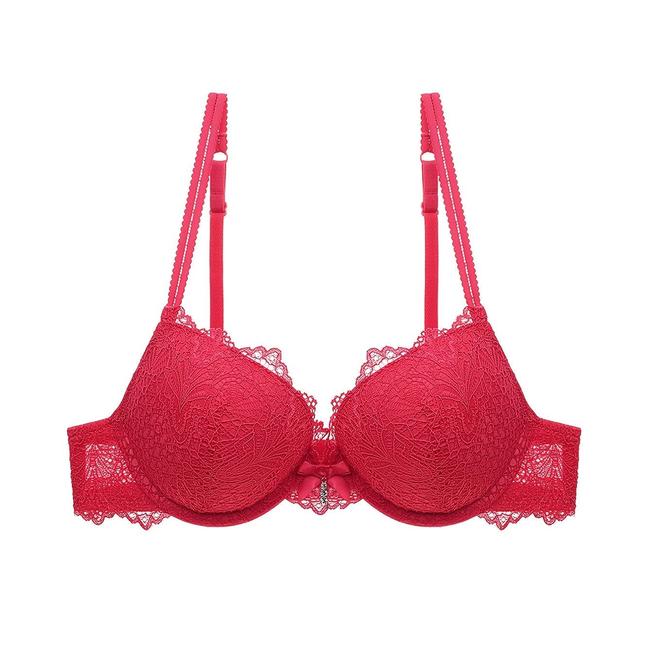 Floral lace push-up bra for women's lingerie.