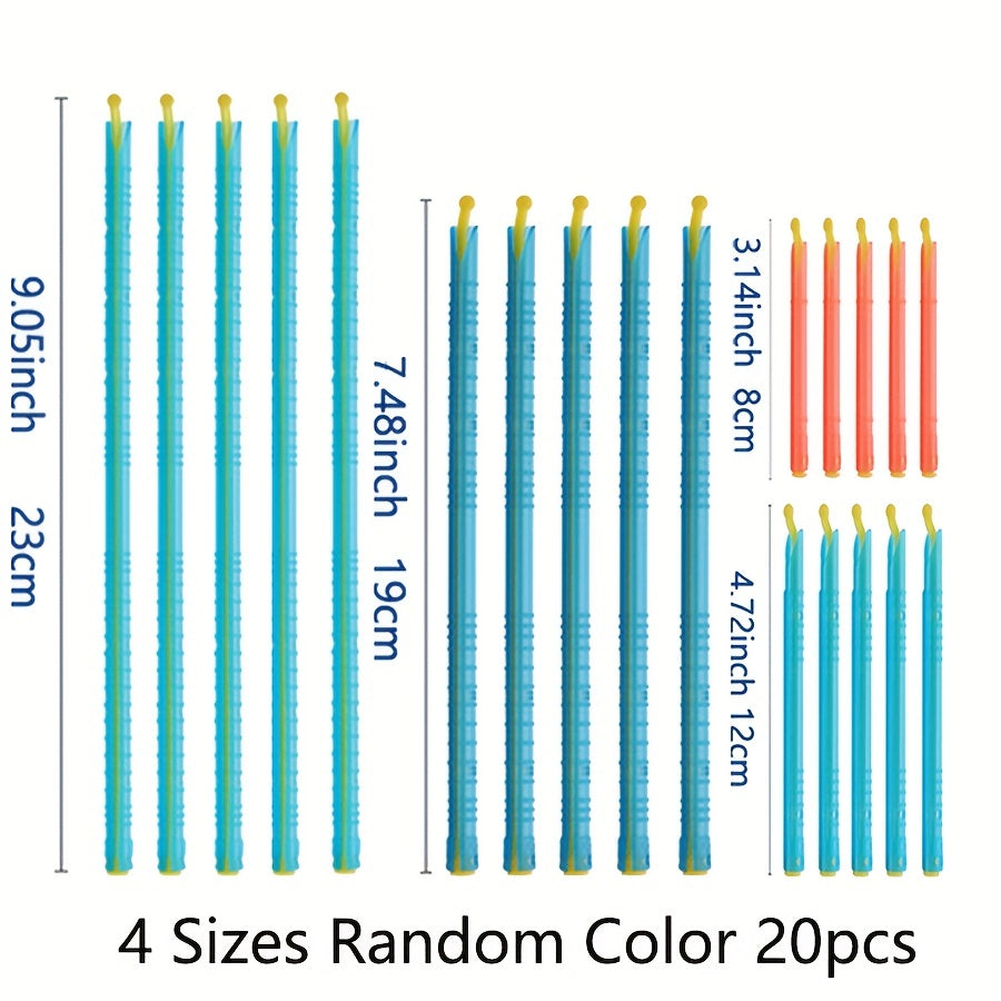 Bag Sealing Plastic Sticks available in packs of 5, 10, or 20. These reusable clips keep bags sealed and moisture-proof. Perfect for household use, these plastic bag supplies are essential kitchen accessories.