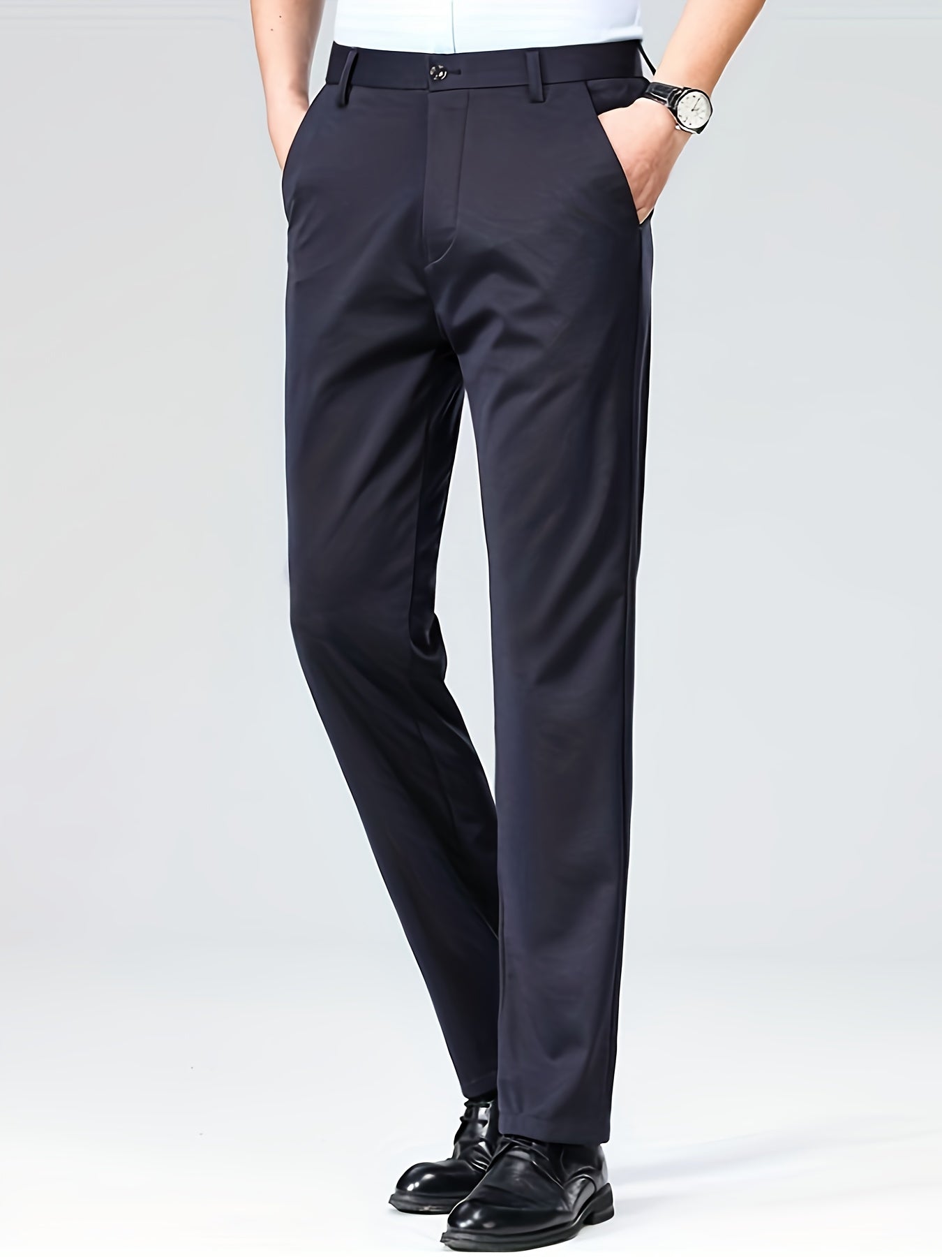 Men's versatile straight leg pants for daily wear, with chic business style.