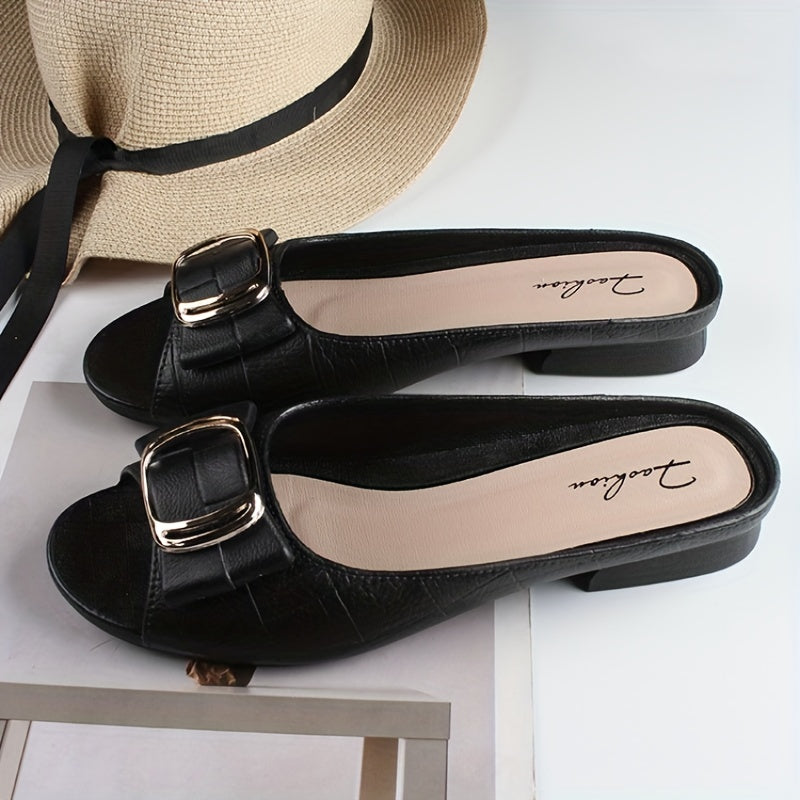 Women's stylish PVC slide sandals, summer open toe shoes with soft sole.