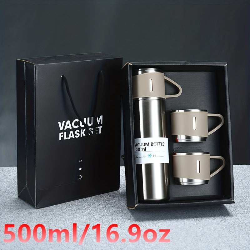 500ml stainless steel thermal mugs for hot and cold beverages. Perfect for RV living, outdoor activities, and office use. Great gift idea.