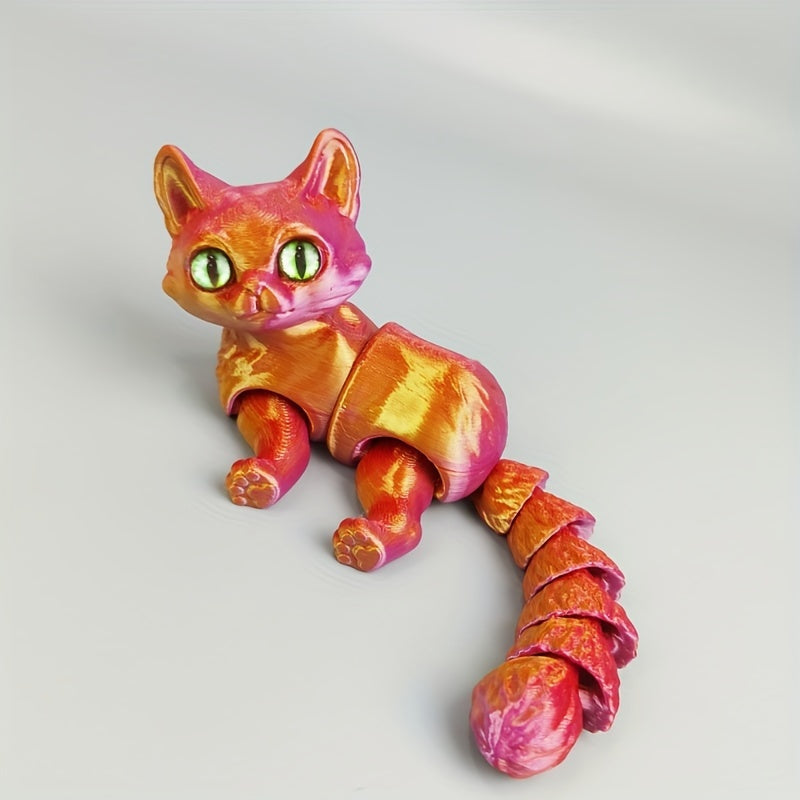 Mardi Gras Fantasy Cat Figurine with Articulated Joints - No electricity required, perfect for gifting on various occasions.