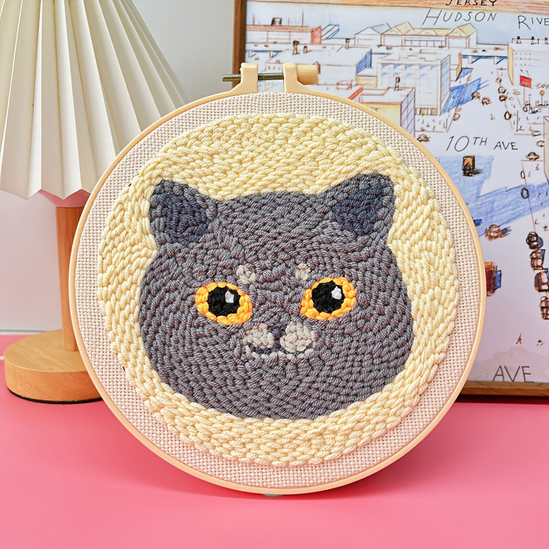 Handmade poke embroidery DIY kit perfect for beginners of all ages. Ideal for adults, children, and couples.