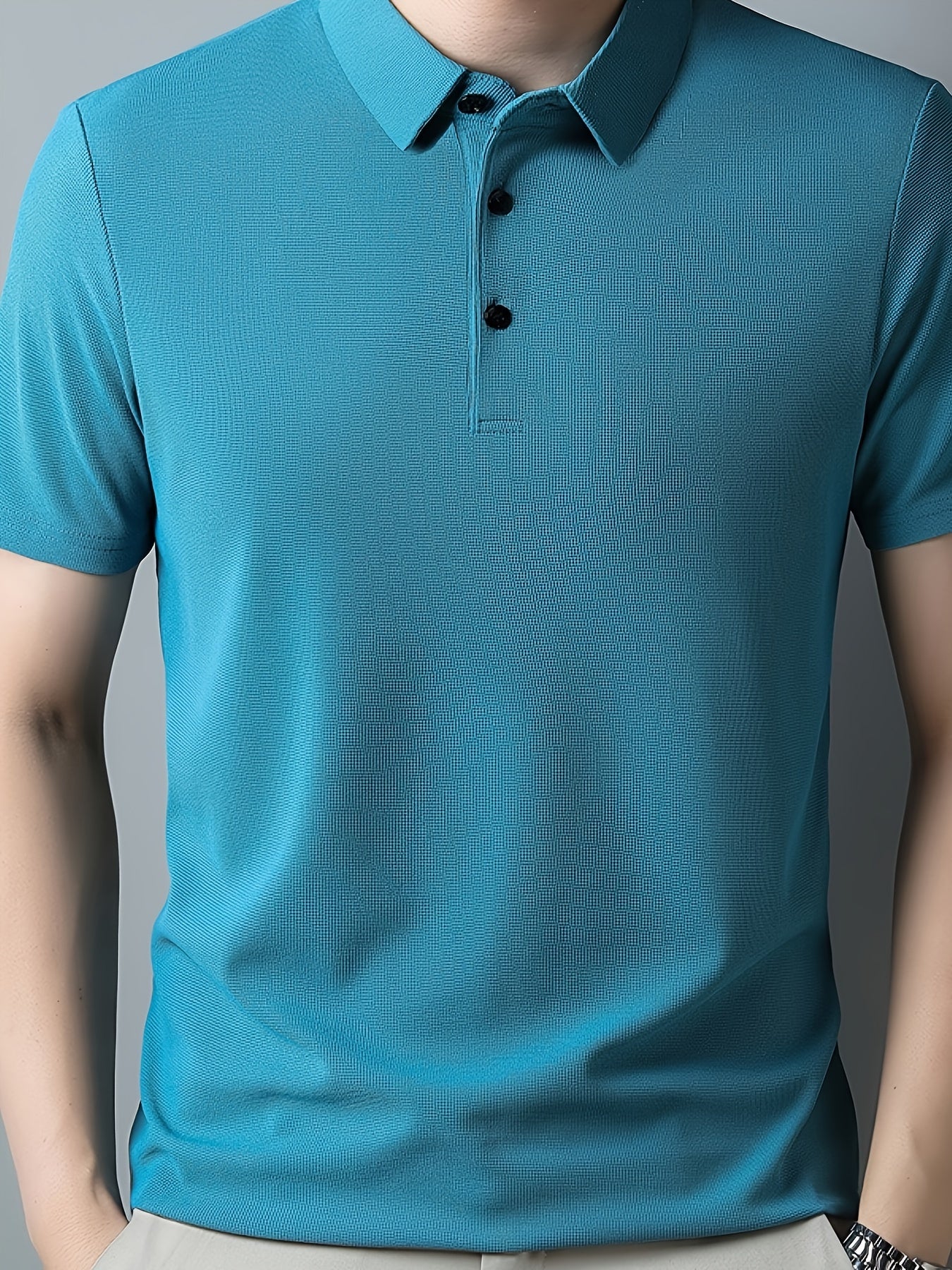 Men's Short Sleeve Henley Shirt for Summer Golf and Outdoor Activities, Casual and Comfortable Sports Top