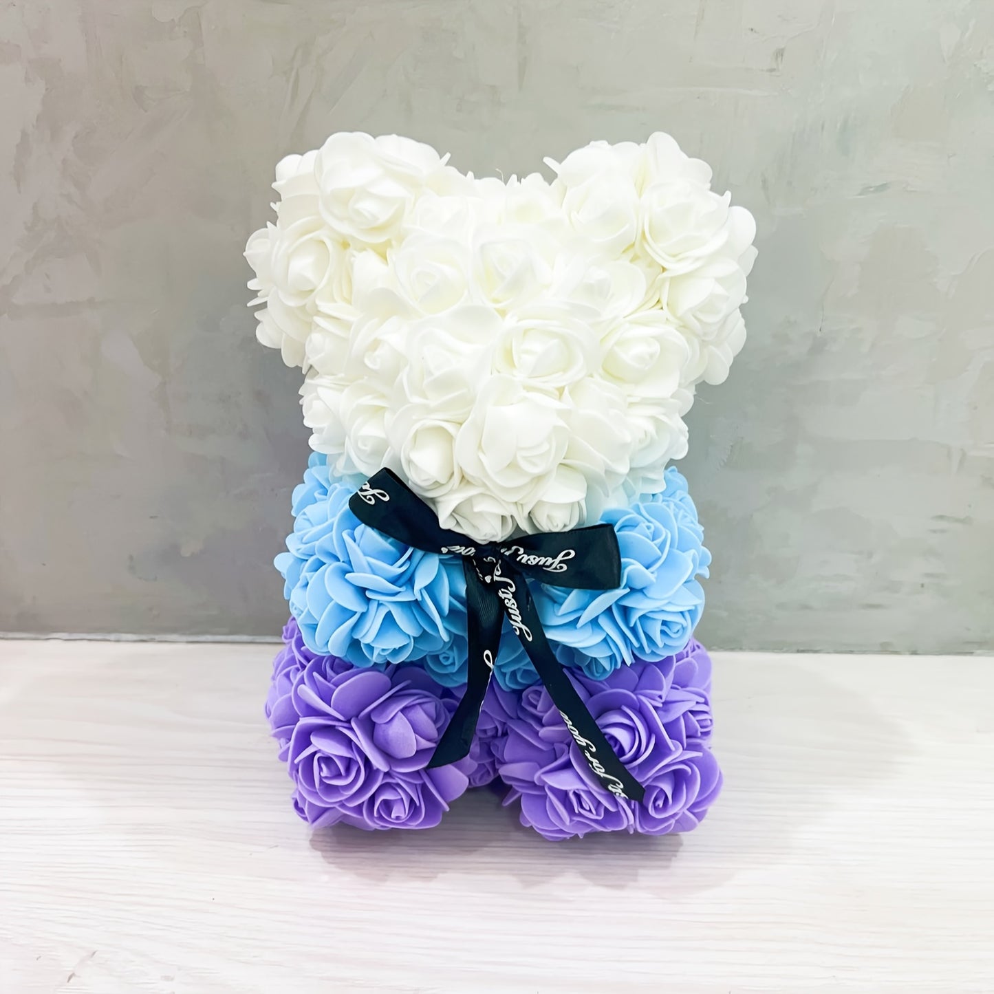 10" Eternal Rose Bear - Lifelike Foam Flower Teddy, Ideal for Valentine's Day, Home Decor & Romantic Occasions, Qixi Festival, 25cm