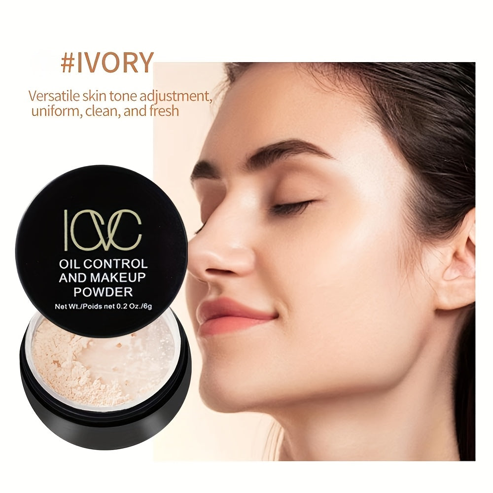 Setting powder with oil control, sweat resistance, pore-blurring, and brightening properties, containing plant-derived squalane for all-day makeup longevity.