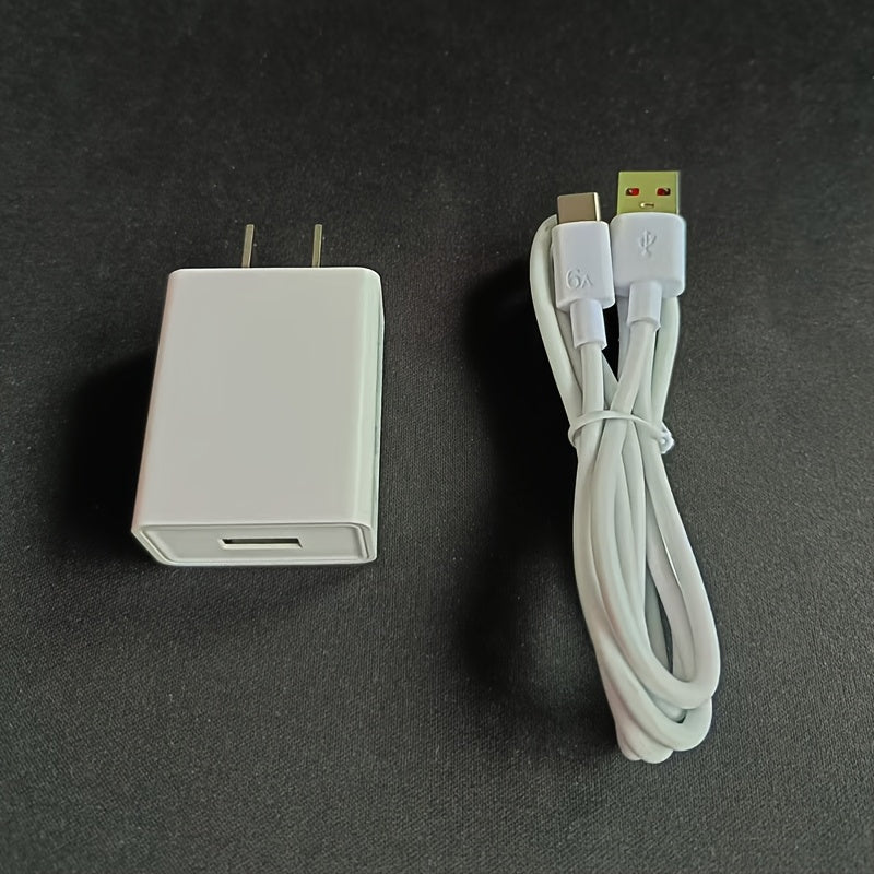 Single 6A 120W USB-C cable for fast charging and data transfer, compatible with Huawei, Xiaomi, and Vivo devices. Features high-speed data transmission and quick charge capability.