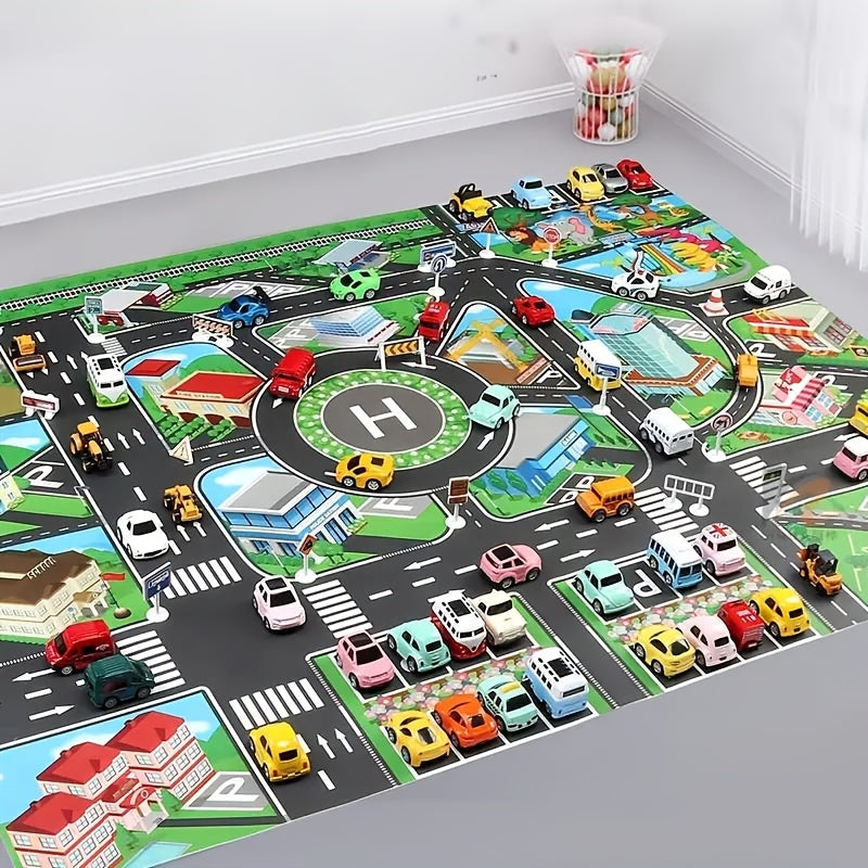 This large city transportation game map is an educational and interactive toy, perfect for children's game time and birthday gifts. It is not a floor mat carpet.