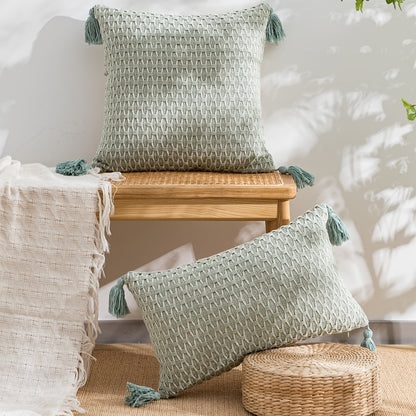 Modern minimalist jacquard knitting pillow cover - soft and stylish for living room, bedroom, office chair.