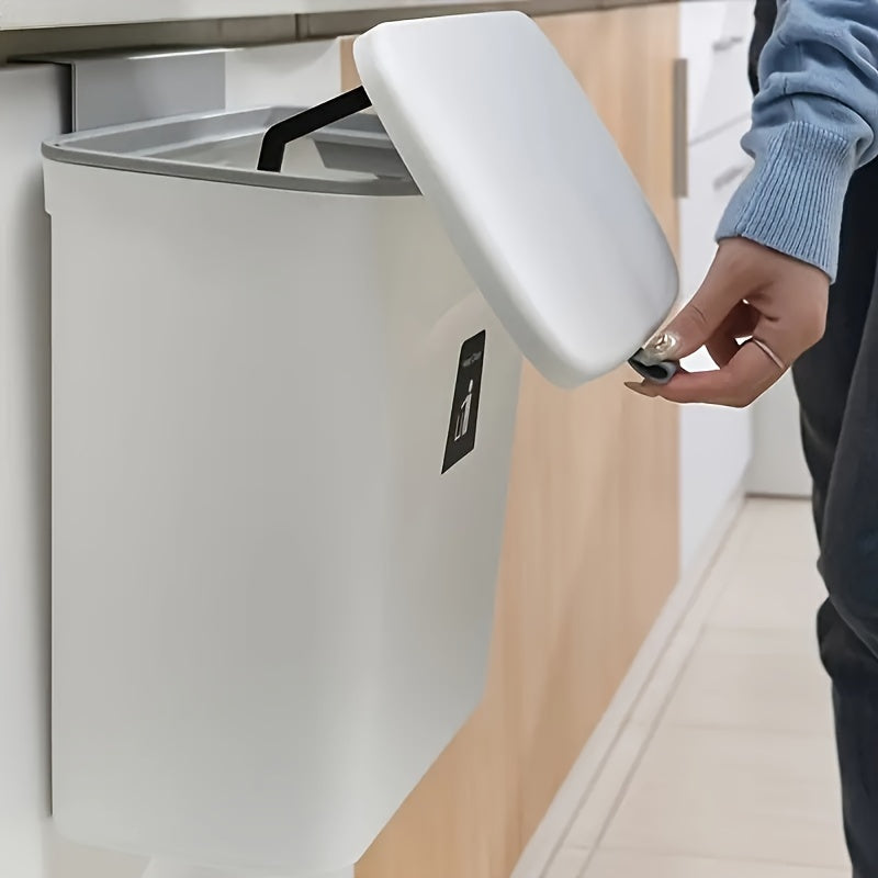 Wall Hanging Trash Can with Cabinet Door, Flip Lid Sliding Trash Can for Household Storage. Ideal for Bedroom, Bathroom, Living Room. Perfect for Diaper Changing and makes a great gift for Halloween, Thanksgiving, and Christmas.