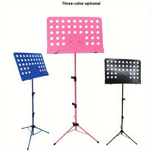 Adaptable Alloy Music Stand for Guitar, Violin, and More: Adjustable, Portable, Foldable, Durable Metal Construction.