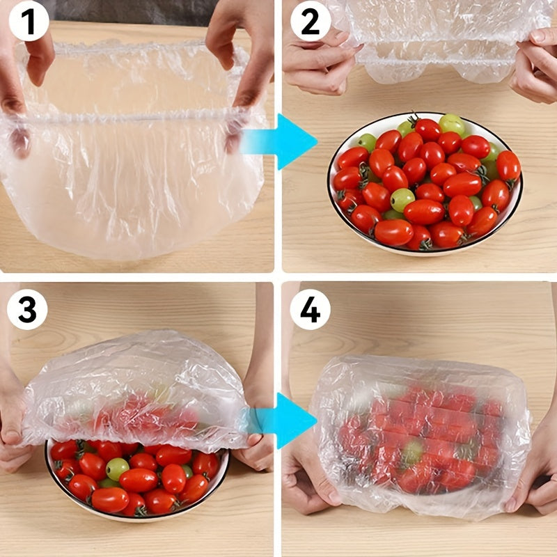 Disposable Food Wrap - 100 Count - Transparent, Stretchable, and Elastic - Ideal for Kitchen and Restaurant - Keeps Leftovers Fresh and Removes Fly Dust - Fits All Plate Sizes