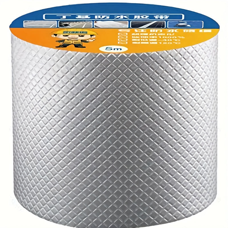 Heavy-duty butyl waterproof sealant tape for leaks, ideal for windows, metal roofs, and gutters. Resistant to high and low temperatures, 5m length, 0.8cm width, made of PP material for