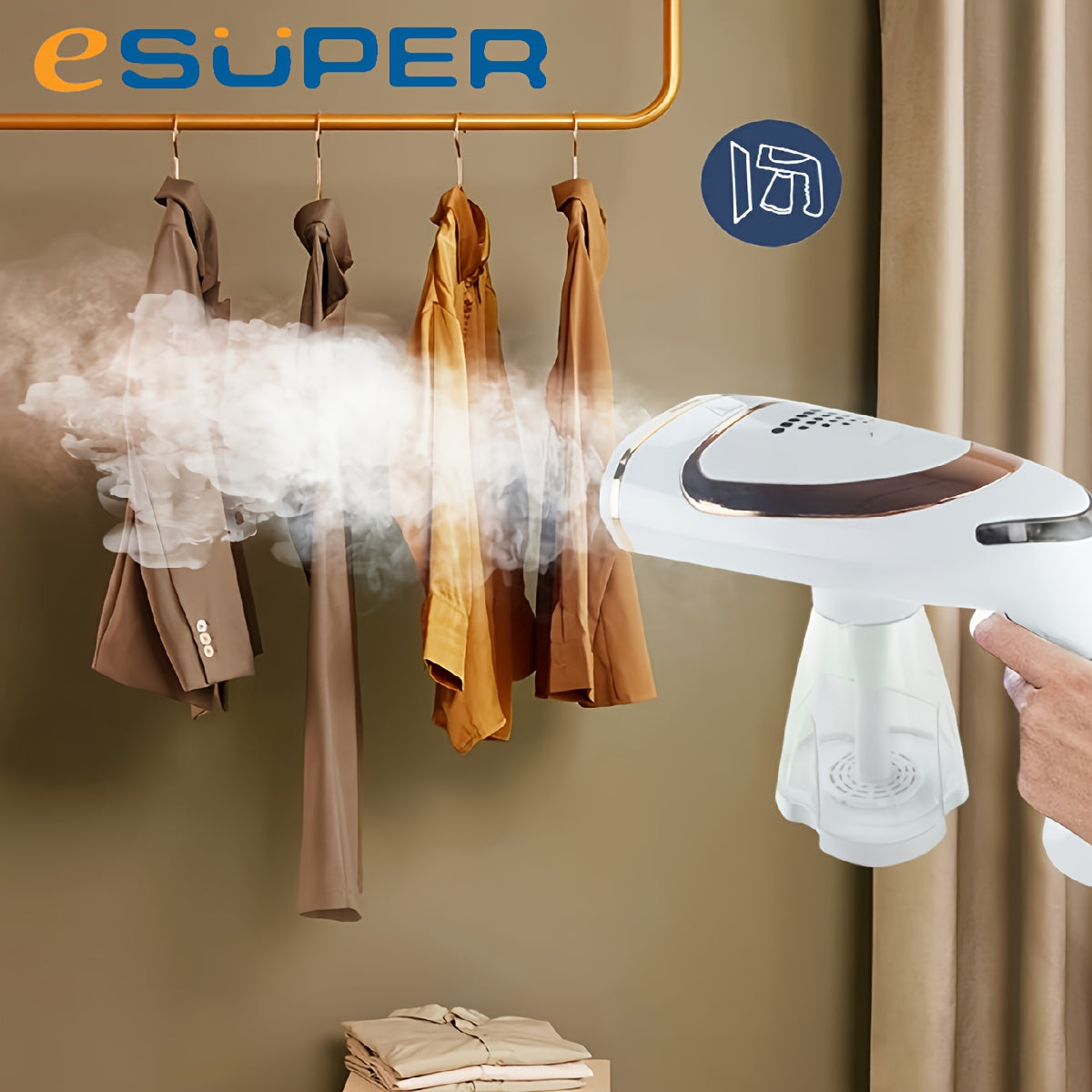 Portable Garment Steamer - 1pc, Handheld 2-in-1 Strong Wrinkle Remover for Home, Office, Travel, Household Use