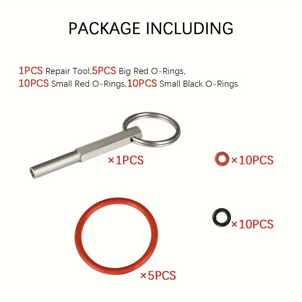 Complete O-ring Gasket Seal Set with Key Tool for Jura Capresso/Impressa Machines, including Brew Group and Drainage Valve O-ring. Compatible with a wide range of Jura C, E, ENA, F, J, S, Z, X, Cappuccino Maker Series Machines.