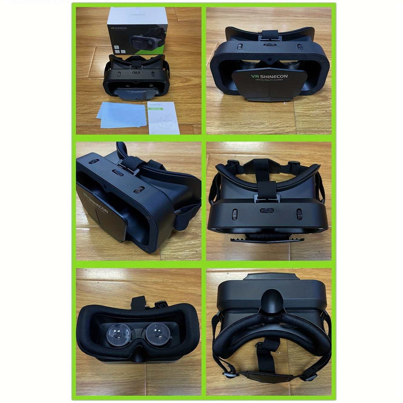 1 piece 3D VR headset for iPhones/Android phones with controllers and binocular lenses.