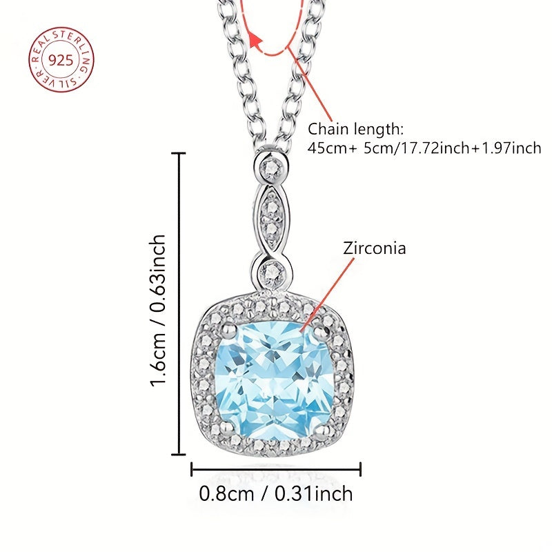 Stylish Ocean-Inspired Jewelry Collection - Faux December Birthstones - 925 Sterling Silver Necklace, Earrings, and Ring Set with Synthetic Zirconia and Platinum Plating for Everyday Wear and Special Gifts